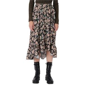 MAJE Jisley Ruffled Paisley Print Midi Skirt size 38